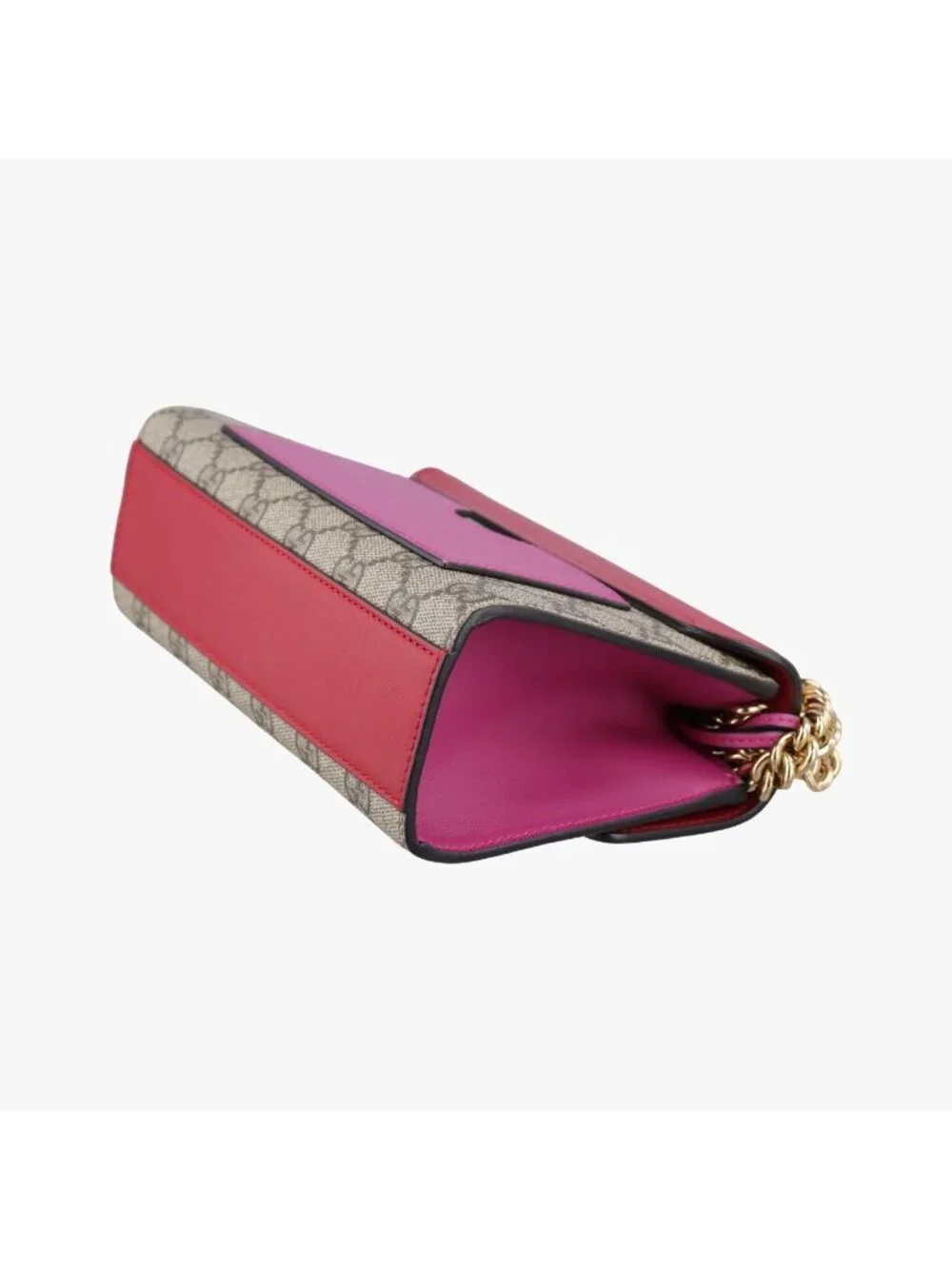 Gucci Padlock Beige Red Pink Leather Shoulder Bag